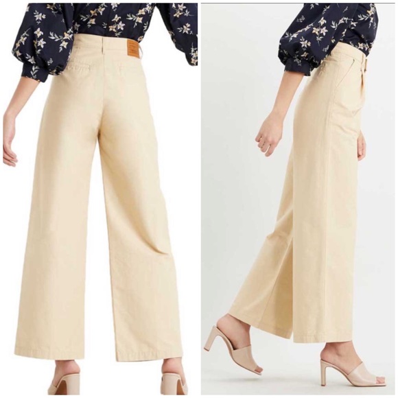 Levi’s Premium High Loose Pleated Twill Pant in Semolina Natural 29 x 32 - Picture 11 of 14